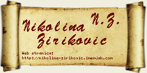 Nikolina Ziriković vizit kartica